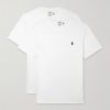 Set of Two Slim-Fit Logo-Embroidered Cotton-Jersey T-Shirts Set of Two Slim-Fit Logo-Embroidered Cotton-Jersey T-Shirts