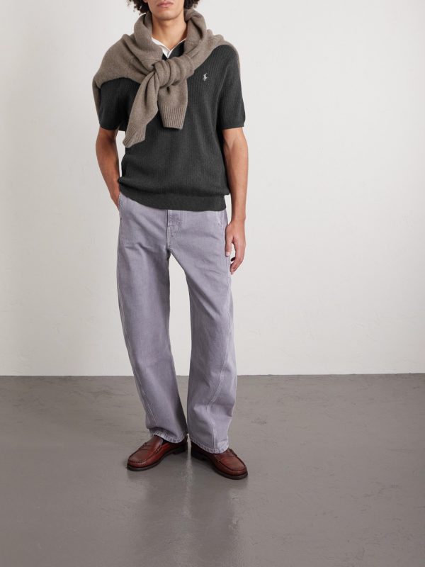 Logo-Embroidered Ribbed Cotton Polo Shirt - OU