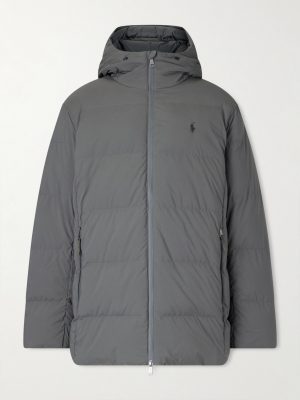 Parkview Logo-Embroidered Quilted Shell Hooded Down Jacket