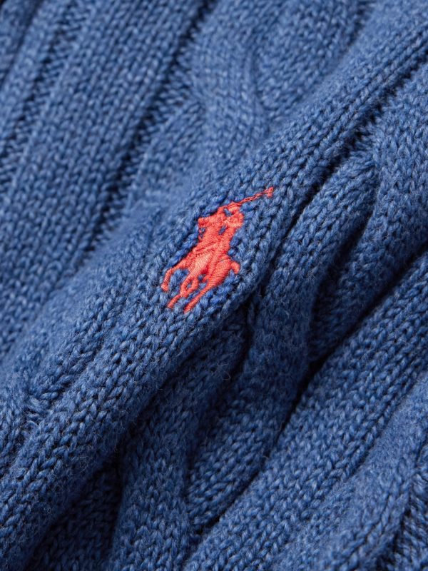 Logo-Embroidered Cable-Knit Cotton Half-Zip Sweater - CU