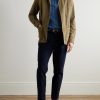 Logo-Embroidered Cable-Knit Cotton Half-Zip Sweater - OU