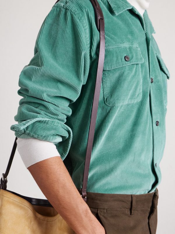 Convertible-Collar Cotton-Corduroy Shirt - CU