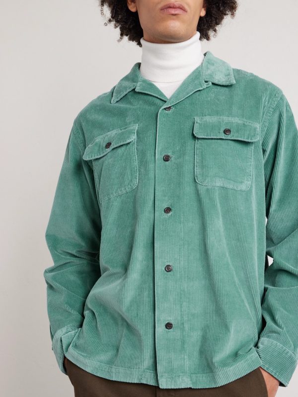 Convertible-Collar Cotton-Corduroy Shirt - FR