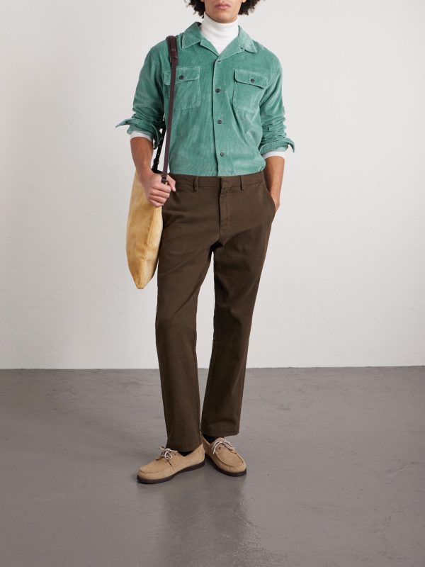 Convertible-Collar Cotton-Corduroy Shirt - OU