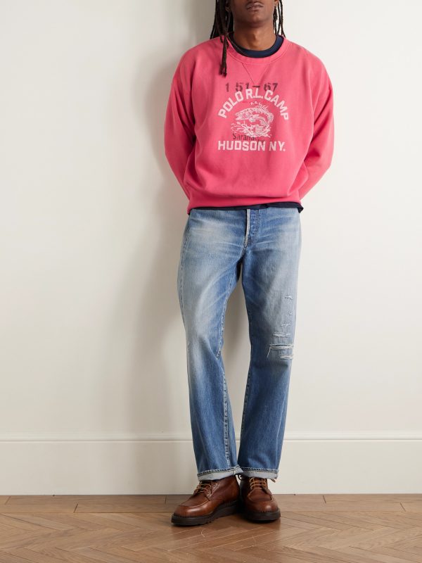 Logo-Print Cotton-Blend Jersey Sweatshirt - OU Logo-Print Cotton-Blend Jersey Sweatshirt - OU