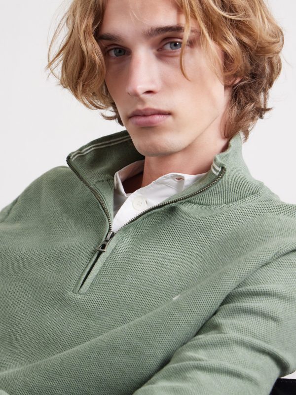 Logo-Embroidered Cotton Half-Zip Sweater - CU Logo-Embroidered Cotton Half-Zip Sweater - CU
