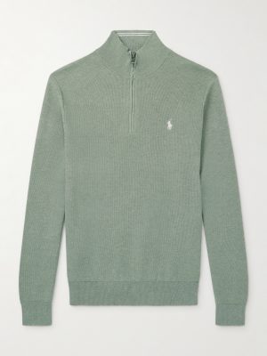 Logo-Embroidered Cotton Half-Zip Sweater Logo-Embroidered Cotton Half-Zip Sweater