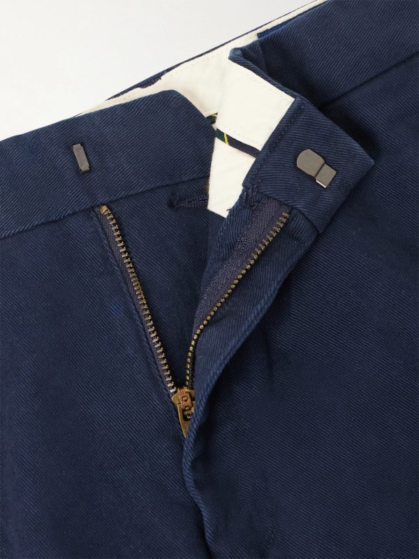 Straight-Leg Cotton-Blend Twill Trousers - E1 Straight-Leg Cotton-Blend Twill Trousers - E1