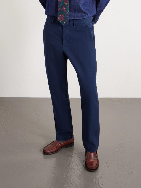 Straight-Leg Cotton-Blend Twill Trousers - FR Straight-Leg Cotton-Blend Twill Trousers - FR