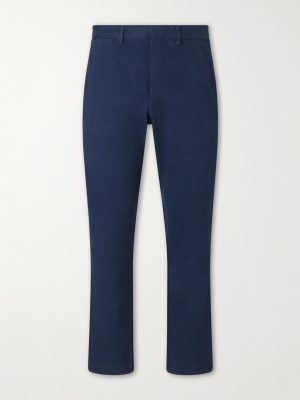 Straight-Leg Cotton-Blend Twill Trousers Straight-Leg Cotton-Blend Twill Trousers