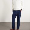Straight-Leg Cotton-Blend Twill Trousers - OU Straight-Leg Cotton-Blend Twill Trousers - OU