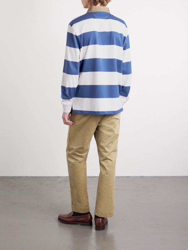 Logo-Embroidered Striped Cotton-Jersey Rugby Shirt - BK Logo-Embroidered Striped Cotton-Jersey Rugby Shirt - BK