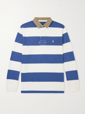 Logo-Embroidered Striped Cotton-Jersey Rugby Shirt Logo-Embroidered Striped Cotton-Jersey Rugby Shirt