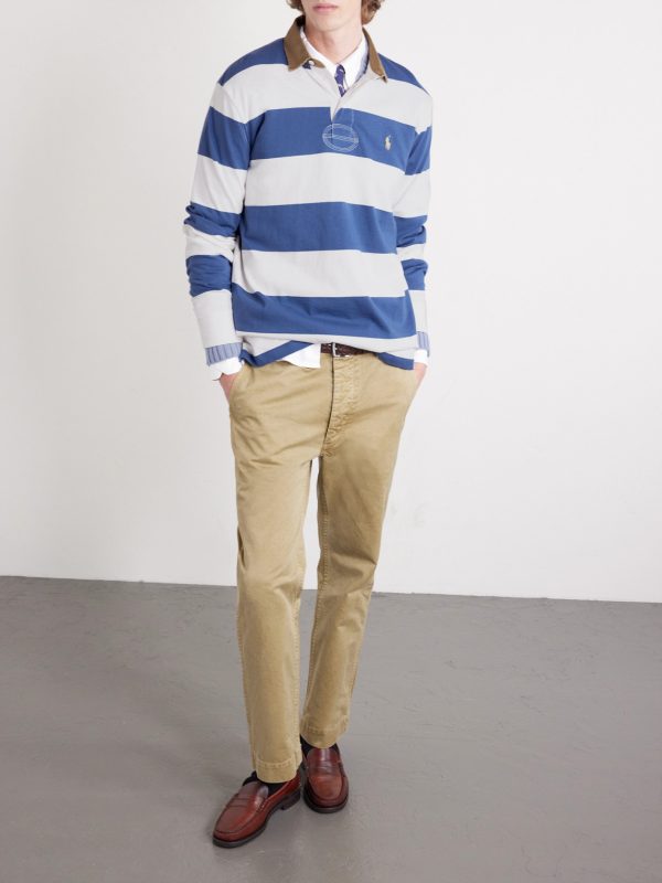 Logo-Embroidered Striped Cotton-Jersey Rugby Shirt - OU Logo-Embroidered Striped Cotton-Jersey Rugby Shirt - OU