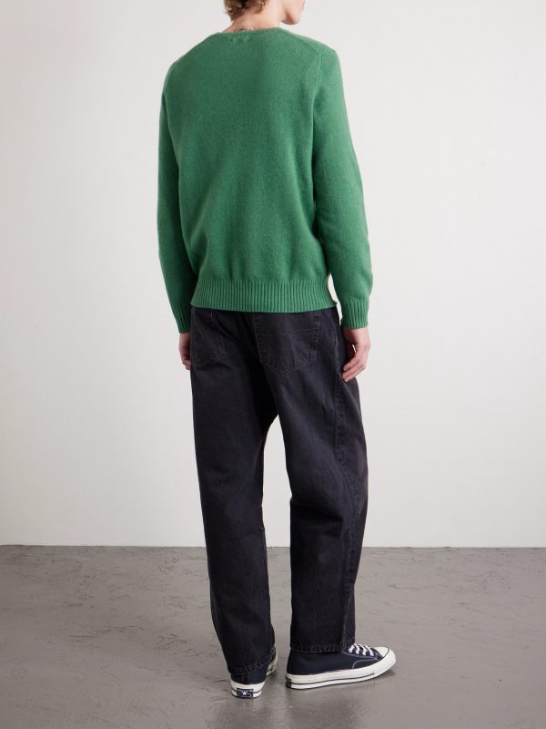 Logo-Embroidered Wool and Cashmere-Blend Sweater - BK Logo-Embroidered Wool and Cashmere-Blend Sweater - BK