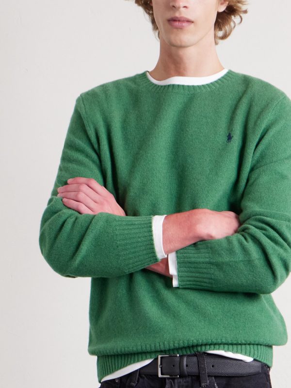 Logo-Embroidered Wool and Cashmere-Blend Sweater - CU Logo-Embroidered Wool and Cashmere-Blend Sweater - CU