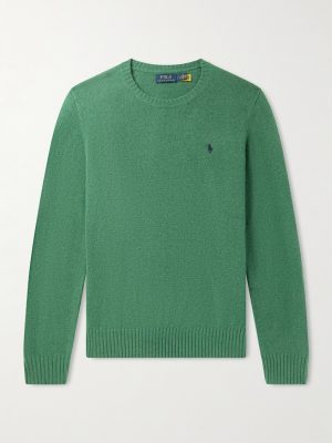 Logo-Embroidered Wool and Cashmere-Blend Sweater Logo-Embroidered Wool and Cashmere-Blend Sweater