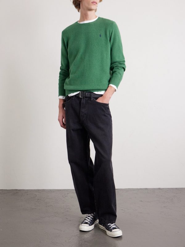 Logo-Embroidered Wool and Cashmere-Blend Sweater - OU Logo-Embroidered Wool and Cashmere-Blend Sweater - OU