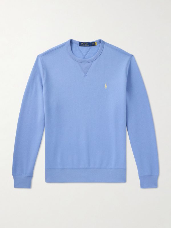 Logo-Embroidered Cotton-Blend Jersey Sweatshirt Logo-Embroidered Cotton-Blend Jersey Sweatshirt