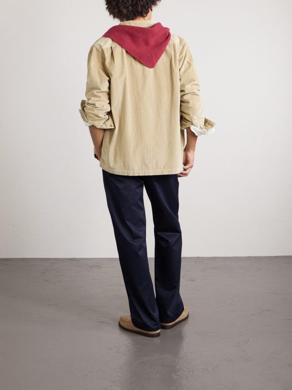 Convertible-Collar Cotton-Corduroy Shirt - BK Convertible-Collar Cotton-Corduroy Shirt - BK