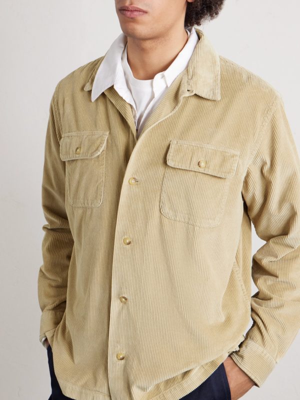 Convertible-Collar Cotton-Corduroy Shirt - FR Convertible-Collar Cotton-Corduroy Shirt - FR