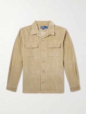 Convertible-Collar Cotton-Corduroy Shirt