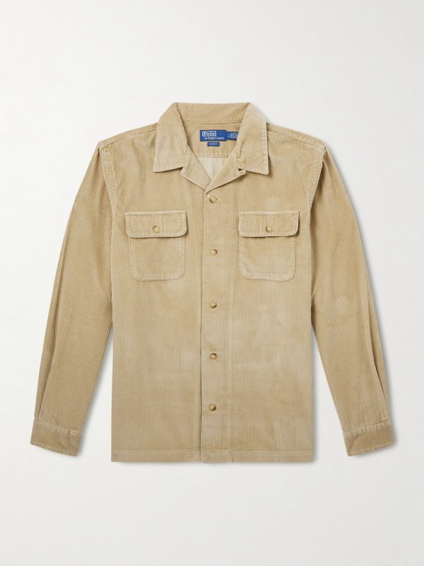 Convertible-Collar Cotton-Corduroy Shirt Convertible-Collar Cotton-Corduroy Shirt