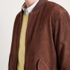 Logo-Embroidered Suede Bomber Jacket - CU