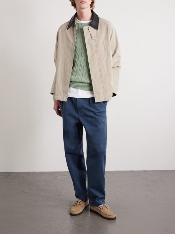 Straight-Leg Cotton-Twill Trousers - OU Straight-Leg Cotton-Twill Trousers - OU