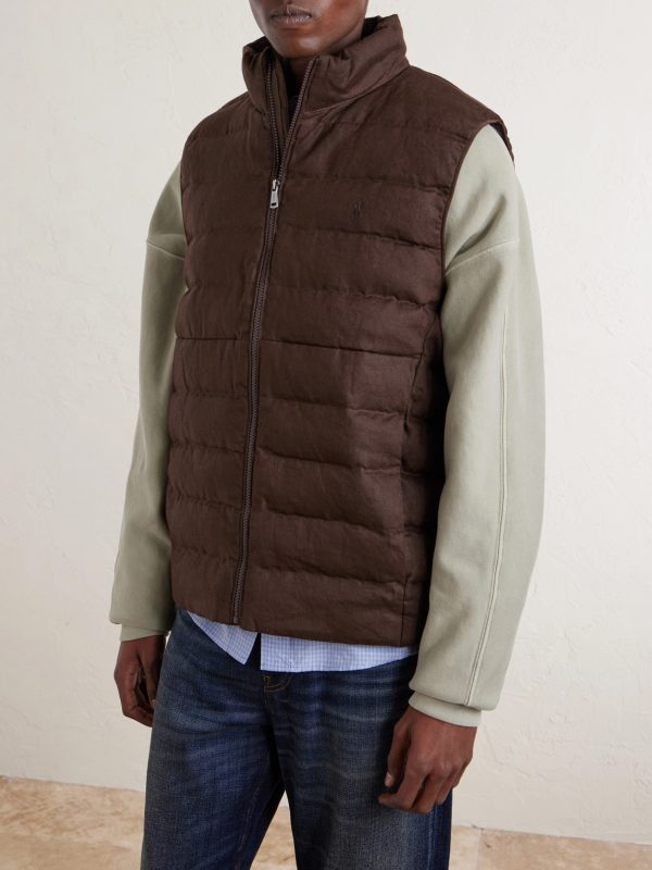 The Colden Logo-Embroidered Quilted Linen Vest - FR