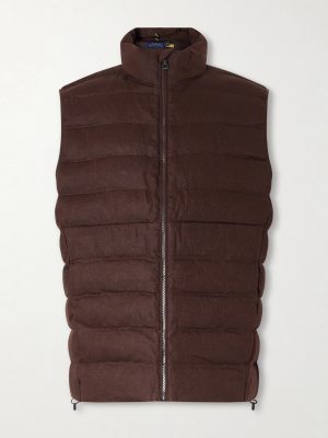 The Colden Logo-Embroidered Quilted Linen Vest