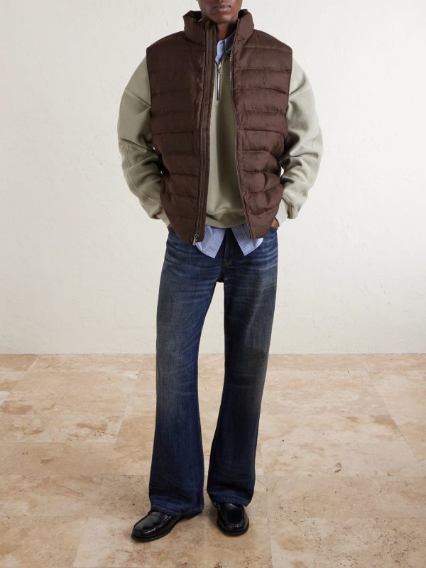 The Colden Logo-Embroidered Quilted Linen Vest - OU