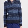Fair Isle Wool and Linen-Blend Polo Sweater - FR