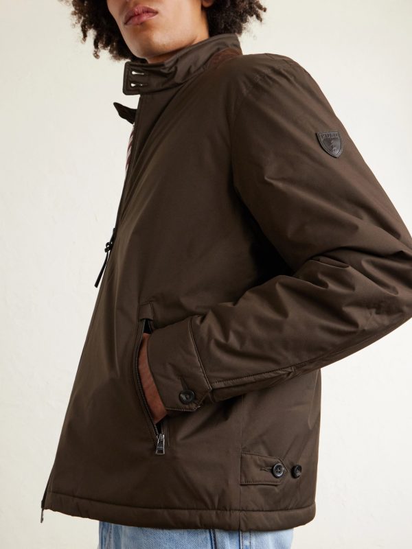 Abottson Padded Suede-Trimmed Recycled-Gabardine Jacket - CU Abottson Padded Suede-Trimmed Recycled-Gabardine Jacket - CU