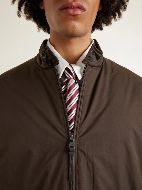 Abottson Padded Suede-Trimmed Recycled-Gabardine Jacket - E1 Abottson Padded Suede-Trimmed Recycled-Gabardine Jacket - E1