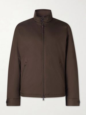 Abottson Padded Suede-Trimmed Recycled-Gabardine Jacket