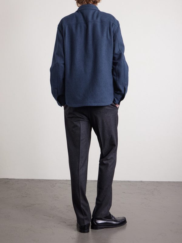 Herringbone Wool-Blend Overshirt - BK Herringbone Wool-Blend Overshirt - BK