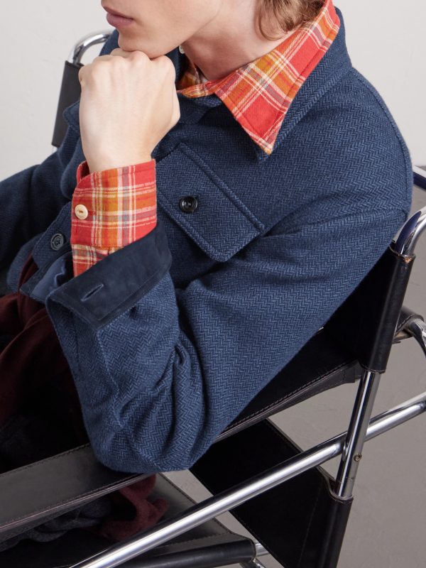 Herringbone Wool-Blend Overshirt - CU Herringbone Wool-Blend Overshirt - CU