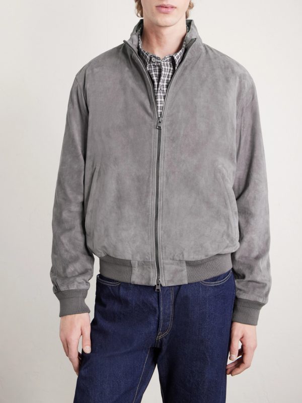 Suede Bomber Jacket - FR Suede Bomber Jacket - FR