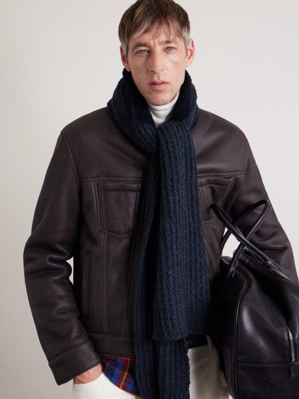 Ribbed Wool and Silk-Blend Bouclé Scarf - CU Ribbed Wool and Silk-Blend Bouclé Scarf - CU