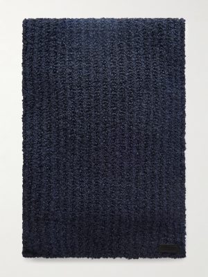 Ribbed Wool and Silk-Blend Bouclé Scarf