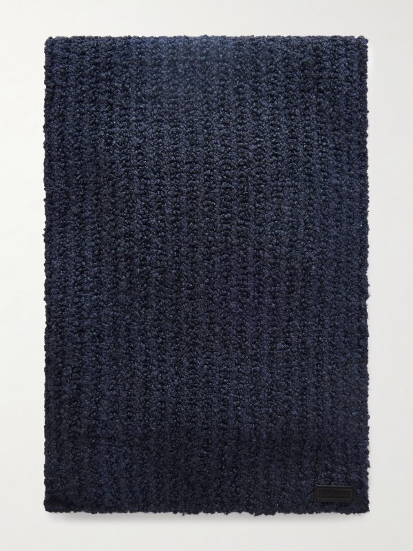 Ribbed Wool and Silk-Blend Bouclé Scarf Ribbed Wool and Silk-Blend Bouclé Scarf