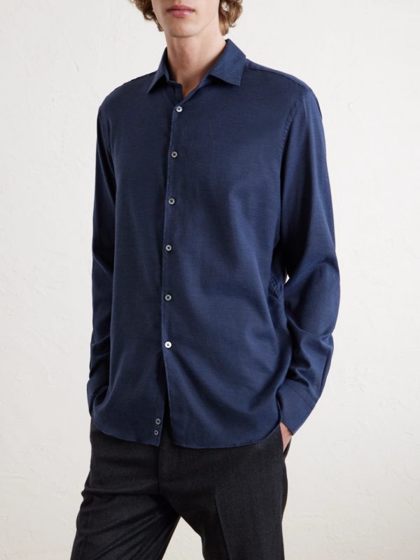 Cotton and Cashmere-Blend Shirt - FR Cotton and Cashmere-Blend Shirt - FR