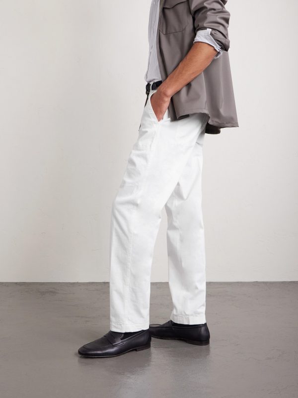 Straight-Leg Cotton-Blend Twill Trousers - E1 Straight-Leg Cotton-Blend Twill Trousers - E1