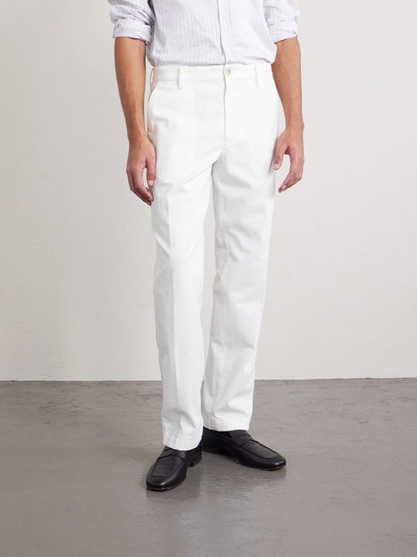 Straight-Leg Cotton-Blend Twill Trousers - FR Straight-Leg Cotton-Blend Twill Trousers - FR