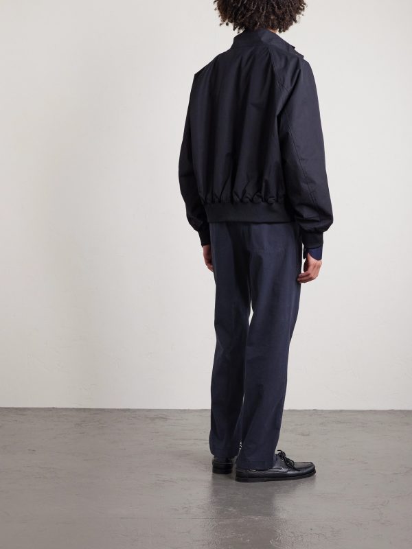 Straight-Leg Cotton-Blend Twill Trousers - BK Straight-Leg Cotton-Blend Twill Trousers - BK
