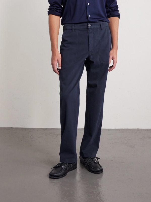 Straight-Leg Cotton-Blend Twill Trousers - FR Straight-Leg Cotton-Blend Twill Trousers - FR
