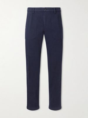 Straight-Leg Cotton-Blend Twill Trousers Straight-Leg Cotton-Blend Twill Trousers