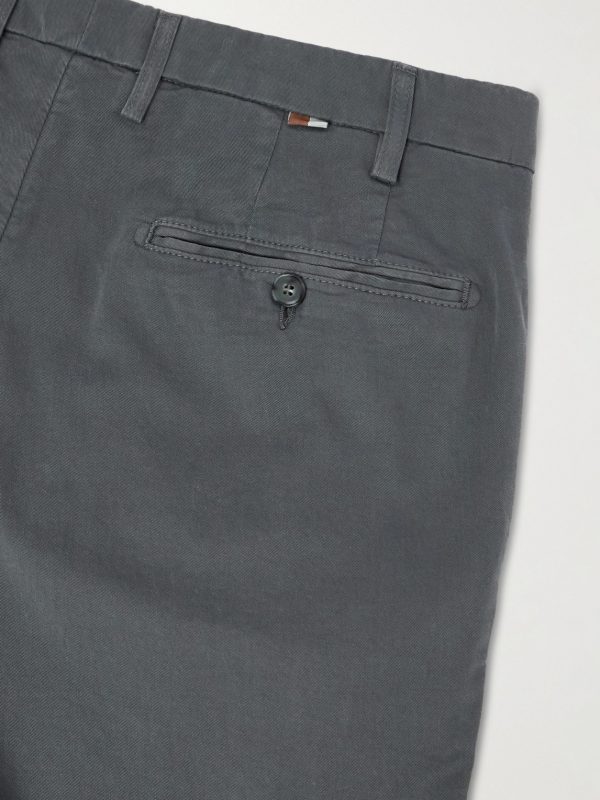 Tapered Cotton-Blend Twill Trousers - CU Tapered Cotton-Blend Twill Trousers - CU