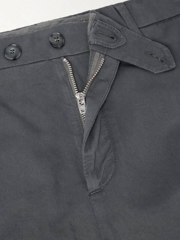 Tapered Cotton-Blend Twill Trousers - E1 Tapered Cotton-Blend Twill Trousers - E1